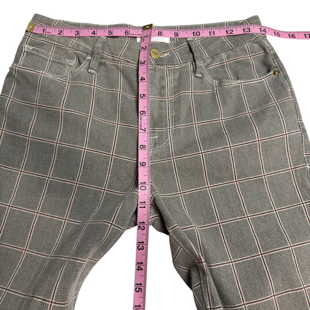 FRAME Women's‎ Le Crop Mini Boot Pants Window Pane Plaid Gray Jeans Size 27 - Picture 7 of 8